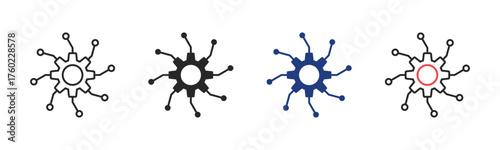 Machine Learning Icon Set With Multiple Styles Vector Illustration