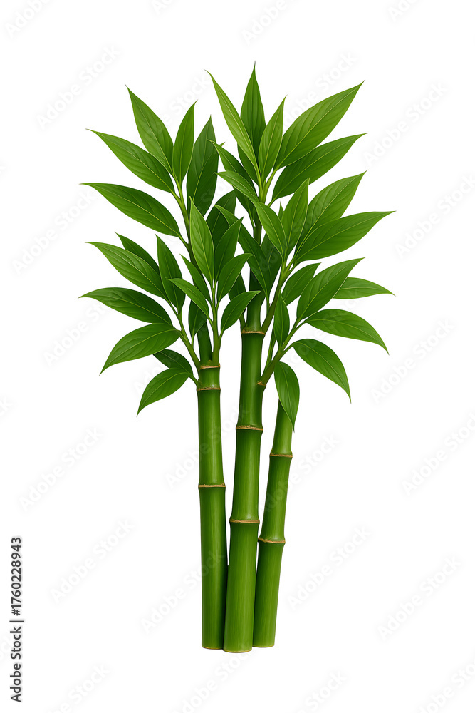 Obraz premium Green Bamboo Shoots with Lush Leaves High quality Realistic image.