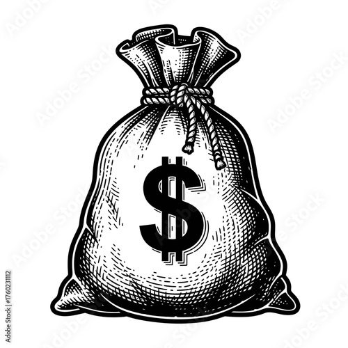 Dollar Sign Burlap Sack or Money Bag