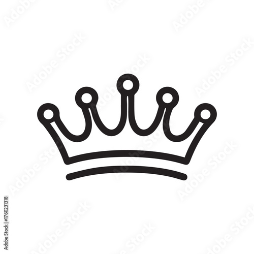 Crown icon outlines a symbol of power and royalty on a white background