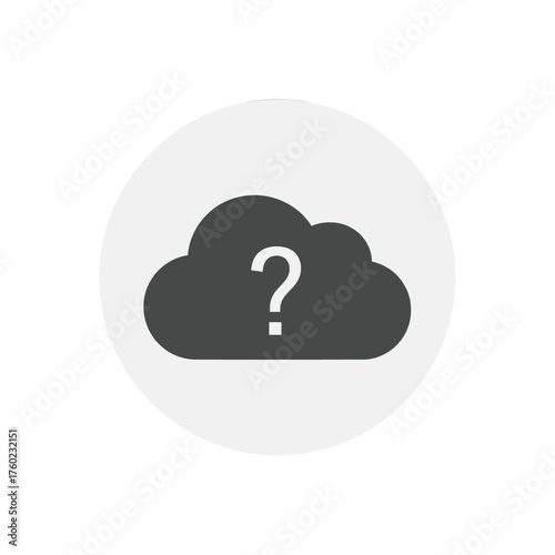 Cloud Computing Question Mark Icon Representing Uncertainty, Information and Accessibility