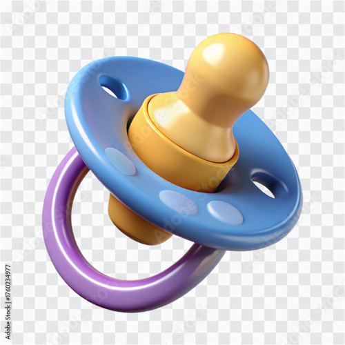 3D Baby Pacifier Icon | Soother, Teething Toy & Newborn Comfort Accessory