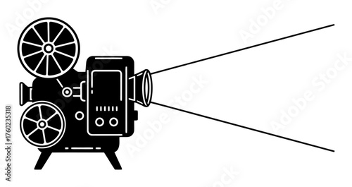 Vintage Film Projector Beam Light Vector, Minimalist Cinema Aesthetic