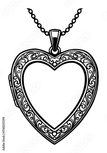 Vintage Mourning Locket Vector Design | Memorial Pendant, Grief Keepsake, Minimalist Jewelry Icon