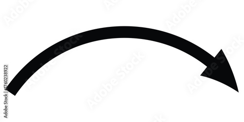 simple right direction black curve arrow design.
