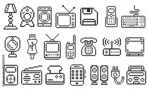 object bundle electronics pixel art