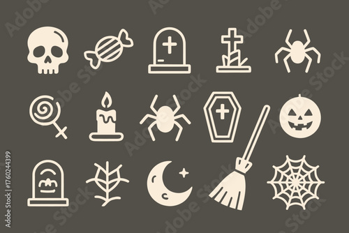 Halloween Icons Spooky & Festive Vector Graphic Collection