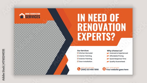 Social Media Banner for Handyman Construction and Home Renovation Services