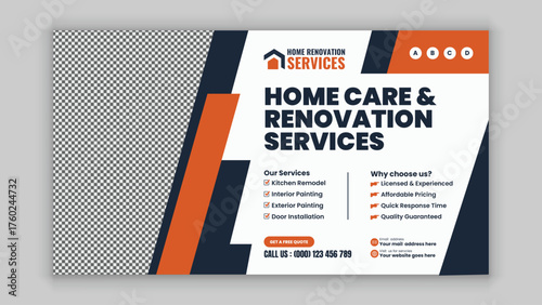 Home Improvement and Remodeling Banner Template Perfect for Web and Social Ads
