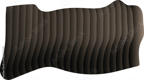 Abstract Wavy Lines: A stylized digital rendering features a sequence of textured brown wavy lines. The design plays with light and shadow, creating a sense of depth and fluidity.