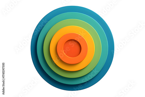 Layered Concentric Infographic Rings with Gradient Colors – Transparent Background PNG