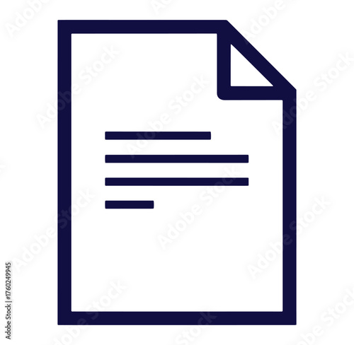 Vector illustration of a document icon with lines representing text for business concepts.