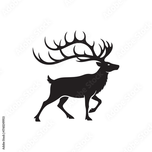 Reindeer silhouette icon vector illustration design on white background.
