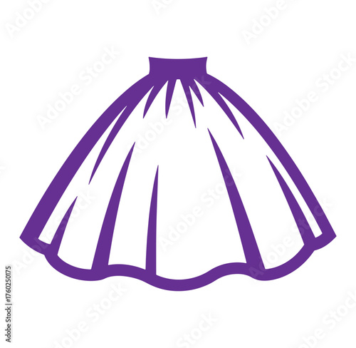 Vector illustration of a stylish purple skirt design with a simple flat design and modern look