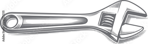 Adjustable Wrench Tool Icon – Hand Tools Vector Illustration