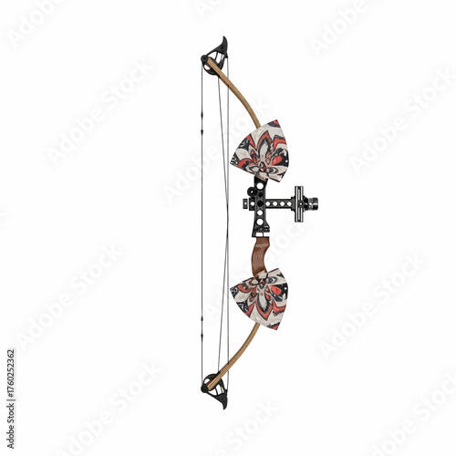 Collection of Archery Equipment Linear Icons, Including compound bow and target accessories