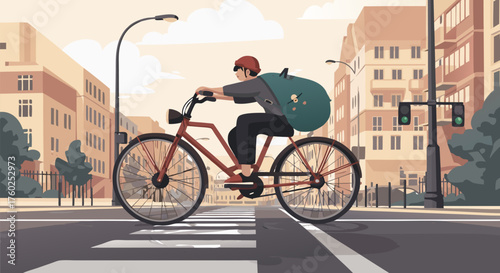 Cycling Safely Navigating City Streets with Care, A Cyclist on a Bike