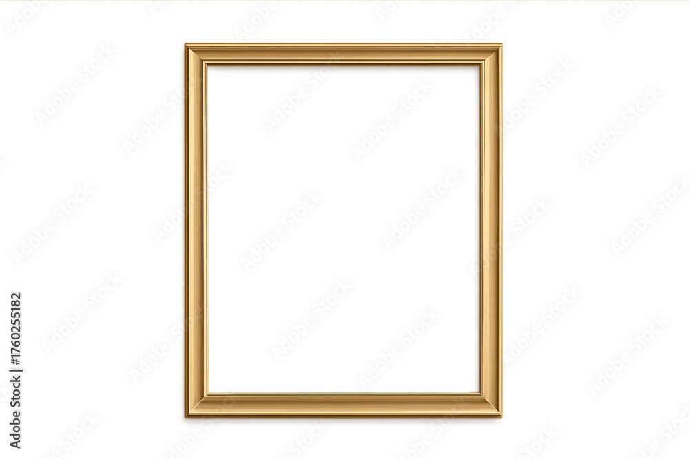 Obraz premium Gold picture frame creating empty space for content, transparent background, classic decorative border