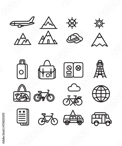 travel icon set