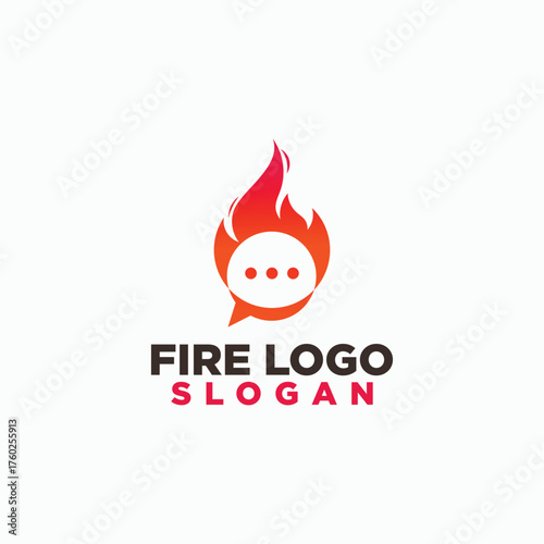fire and communication logo concept, communication logo vector