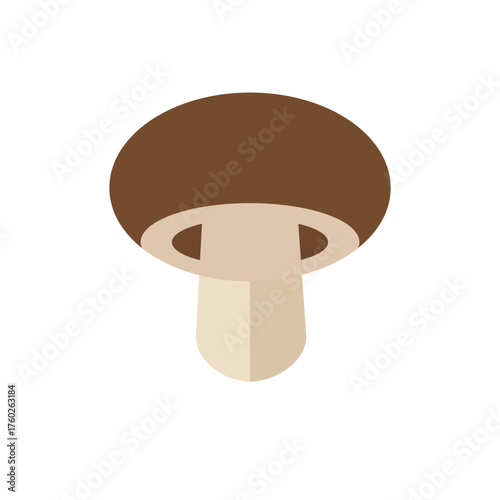 Brown mushroom icon in a clean flat design, ideal for cooking, organic food, and forest concepts