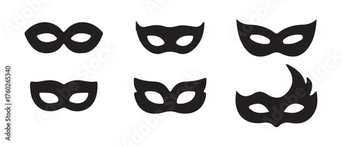 Masquerade Eye Masks Silhouette Design Set
