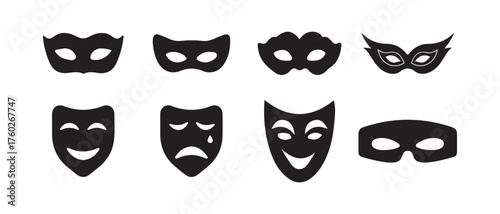 Elegant Halloween or Mardi Gras Mask Silhouettes