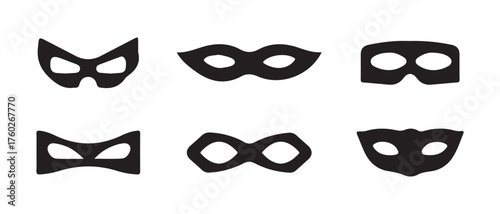 Vector Set of Masquerade and Costume Masks
