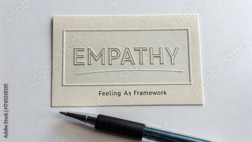 Thoughtful Card Design Featuring the Word Empathy With Pen on White Background for Inspirational Themes