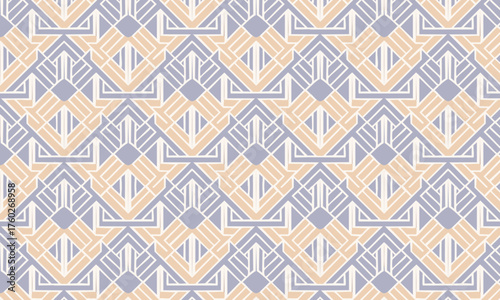 Vector geometric seamless pattern in 1920s Art Deco style