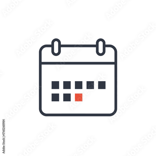 A calendar icon displaying a scheduled event or appointment date with a highlighted day in a simple flat design on a clean background.