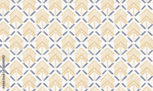 Seamless hand-drawn geometric arrow pattern in ethnic boho style