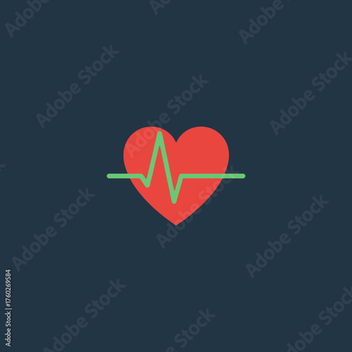 Heartbeat Pulse Vital Sign Icon Illustration