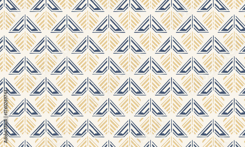 Seamless geometric arrow pattern in a hand-drawn ethnic boho style