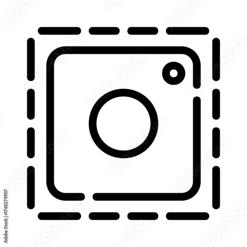 Outlined vintage camera icon design suitable for photography websites, blogs, and social media content. Ideal for retro themes.
