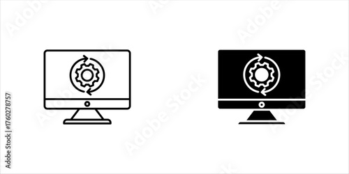 System update icon. simple thin line icon set vector illlustration