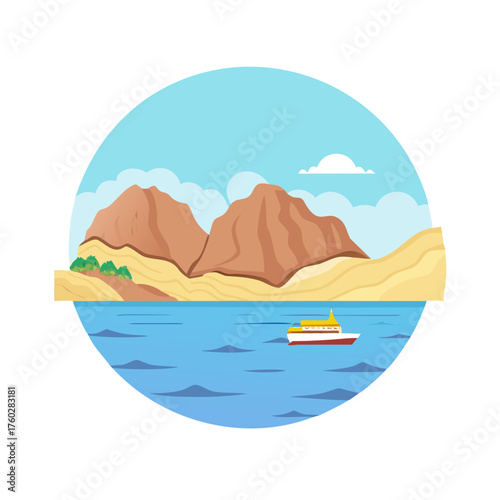 Fjord Bay in Taba, South Sinai, Egypt. Icon 