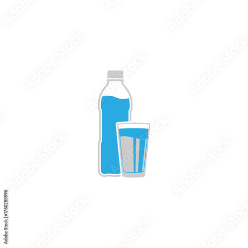 Simple water bottle icon isolated on white background