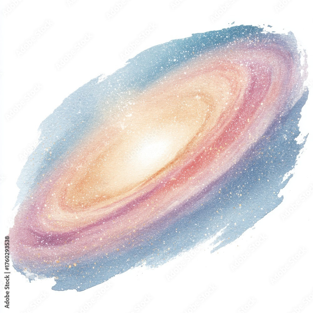 Fototapeta premium Pastel Spiral Galaxy Illustration
