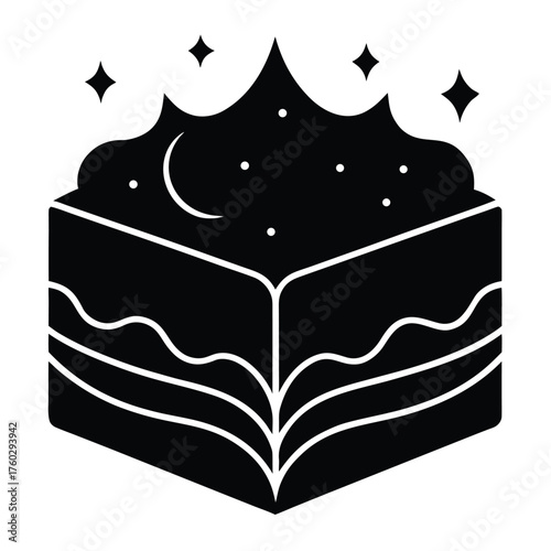aurora shimmer cake vector icon