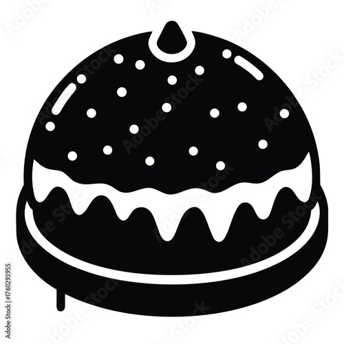 arctic snowball cake vector icon