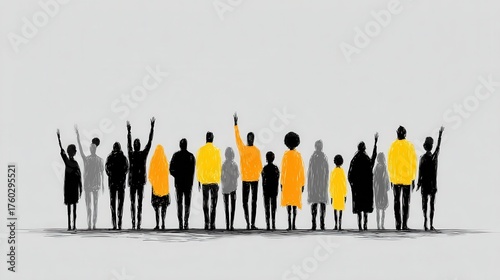 Diverse People Looking Up