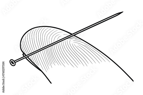 Stylized Fingerprint Scan with Needle: An Illustration of Biometric Security System