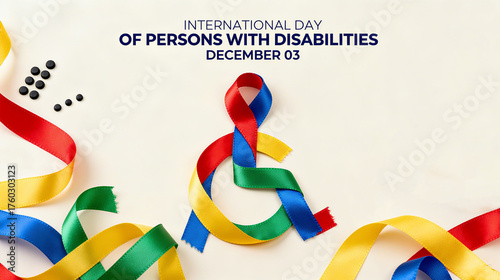 Colorful ribbons and Braille elements, attention to the diverse needs and communication of disabled groups, cultural promotion, public welfare science popularization and other scenes.
