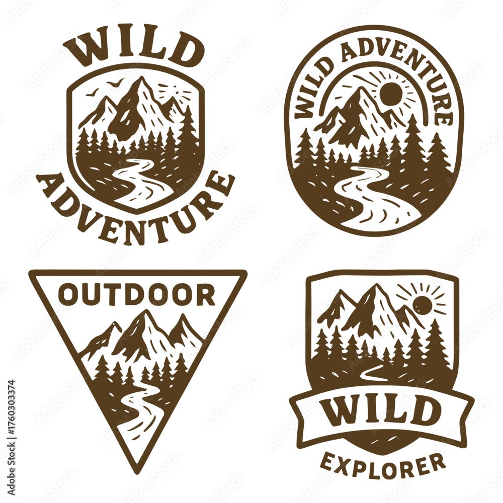 Fototapeta premium Wild Adventure Badge Set