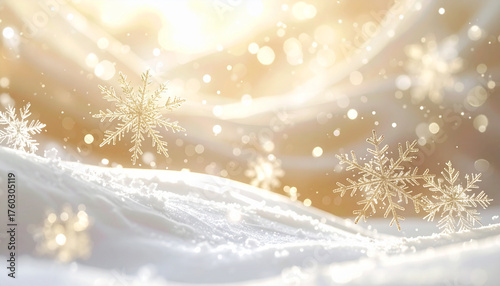 繊細な雪の結晶　冬のイメージ
