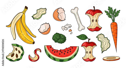 Decomposing Waste Organic Food Scraps and Compost Components