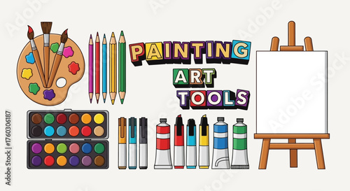 Painting and Art Tool Kit A Colorful Collection of Creative Supplies