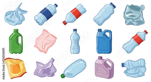 Plastic Waste Collection Assorted Bottles & Containers