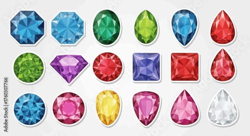 Assorted Gemstones A Colorful Collection of Jewel Icons
